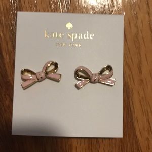 Kate Spade Skinny Mini Pink Bow Stid Earrings